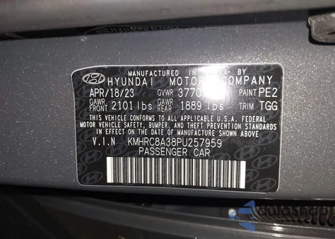 2023 Hyundai Venue Sel z USA, uszkodzony, nr VIN KMHRC8A38PU257959
